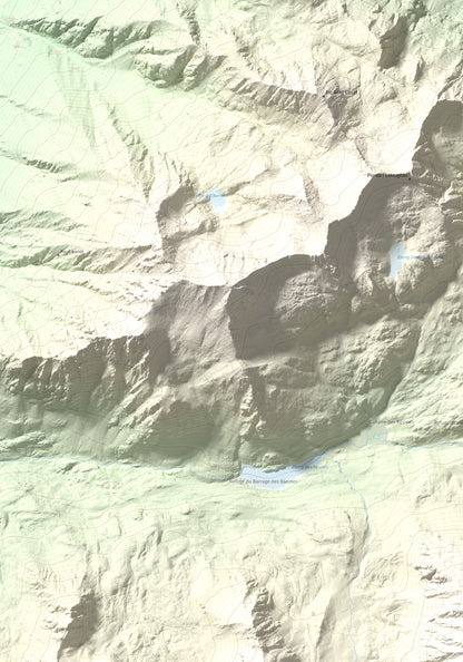 Mapa de relieve de Puig Pedrós de Lanós, 2842 m, Cerdanya Nord, lámina 100 Cims de Trobart. Detalle de la zona superior izquierda. 70 × 100 cm.