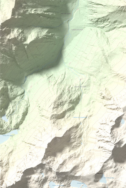 Mapa de relieve de Puig Peric, 2810 m, Capcir · Cerdanya Nord, lámina 100 Cims de Trobart. Detalle de la zona superior izquierda. 61 × 91 cm.
