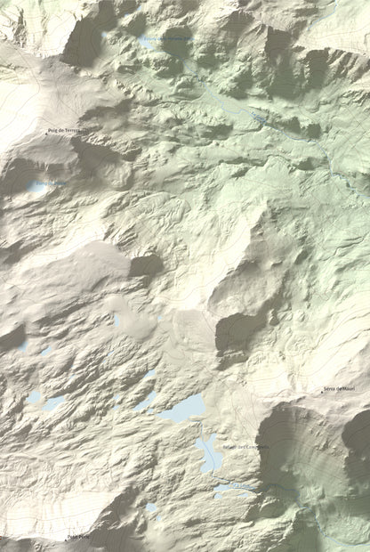 Mapa de relieve de Puig Peric, 2810 m, Capcir · Cerdanya Nord, lámina 100 Cims de Trobart. Detalle de la zona superior derecha. 61 × 91 cm.