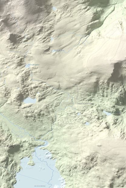 Mapa de relieve de Puig Peric, 2810 m, Capcir · Cerdanya Nord, lámina 100 Cims de Trobart. Detalle de la zona inferior derecha. 61 × 91 cm.