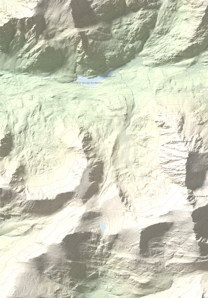 Mapa de relieve de Puig de Font Viva, 2673 m, Cerdanya Nord, lámina 100 Cims de Trobart. Detalle de la zona superior izquierda. 70 × 100 cm.