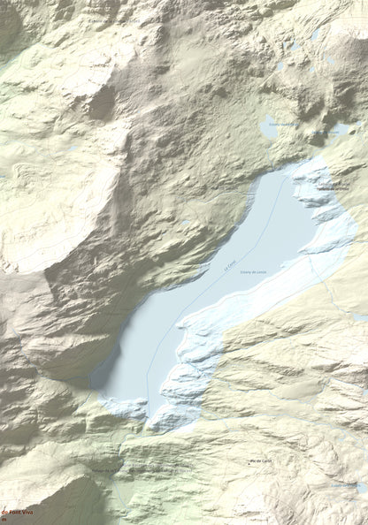 Mapa de relieve de Puig de Font Viva, 2673 m, Cerdanya Nord, lámina 100 Cims de Trobart. Detalle de la zona superior derecha. 70 × 100 cm.