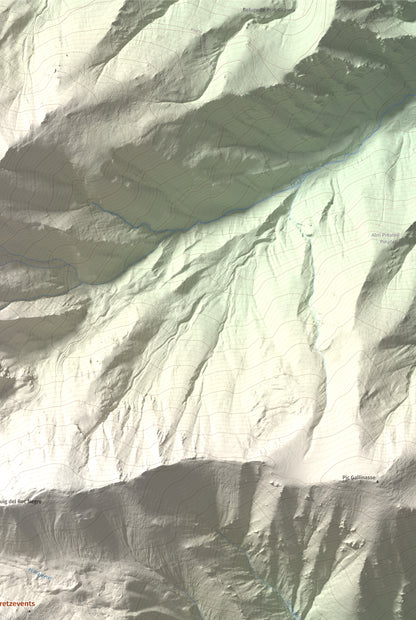 Mapa de relieve de Puig de Tretzevents, 2731 m, Conflent · Vallespir, lámina 100 Cims de Trobart. Detalle de la zona superior derecha. 61 × 91 cm.