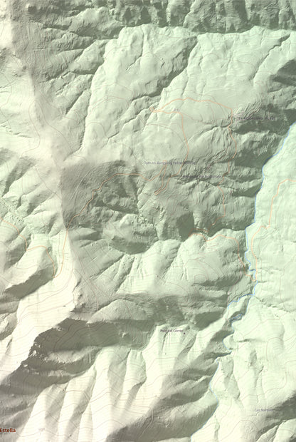Mapa de relieve de Puig de l'Estella, 1778 m, Conflent · Vallespir, lámina 100 Cims de Trobart. Detalle de la zona superior derecha. 61 × 91 cm.