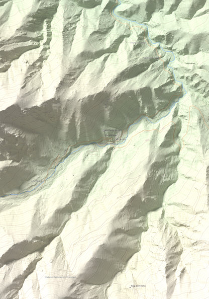 Mapa de relieve de Puig de l'Estella, 1778 m, Conflent · Vallespir, lámina 100 Cims de Trobart. Detalle de la zona superior izquierda. 70 × 100 cm.