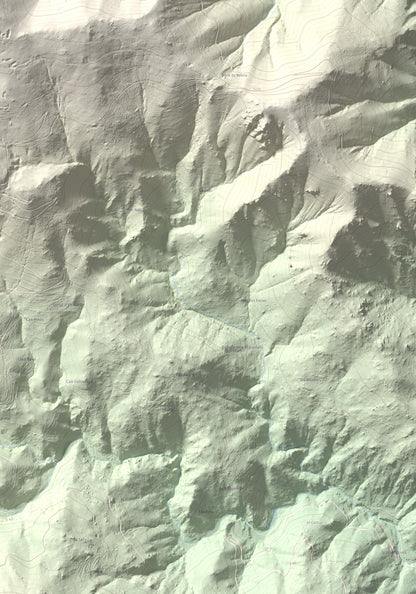Mapa de relieve de Puig de l'Estella, 1778 m, Conflent · Vallespir, lámina 100 Cims de Trobart. Detalle de la zona inferior derecha. 70 × 100 cm.