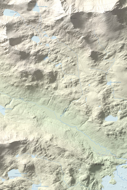 Mapa de relieve de Puig de la Cometa, 2763 m, Cerdanya Nord, lámina 100 Cims de Trobart. Detalle de la zona inferior derecha. 61 × 91 cm.