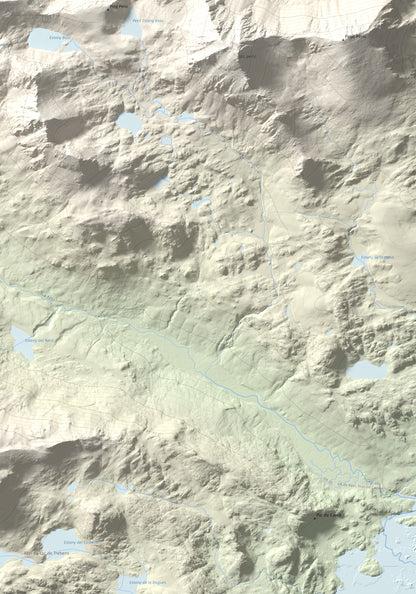 Mapa de relieve de Puig de la Cometa, 2763 m, Cerdanya Nord, lámina 100 Cims de Trobart. Detalle de la zona inferior derecha. 70 × 100 cm.