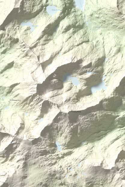 Mapa de relieve de Puig de la Grava, 2671 m, Cerdanya Nord, lámina 100 Cims de Trobart. Detalle de la zona superior izquierda. 61 × 91 cm.