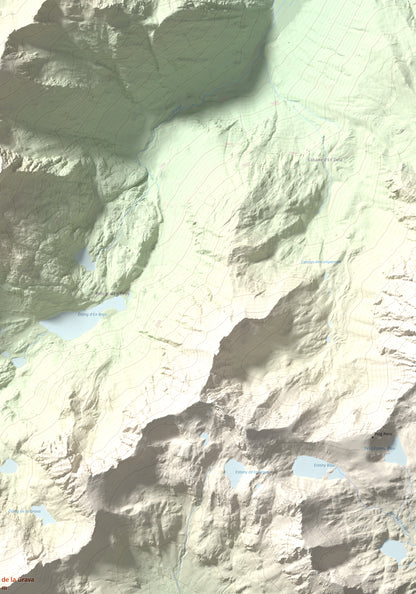 Mapa de relieve de Puig de la Grava, 2671 m, Cerdanya Nord, lámina 100 Cims de Trobart. Detalle de la zona superior derecha. 70 × 100 cm.