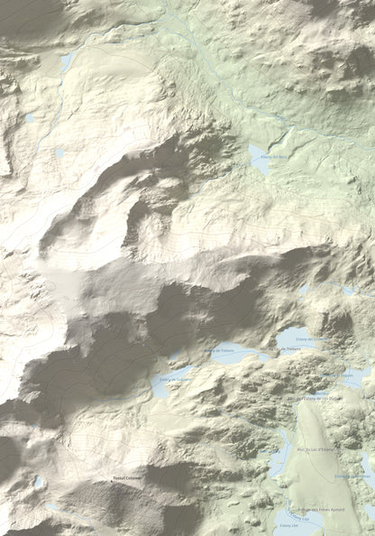 Mapa de relieve de Puig de la Grava, 2671 m, Cerdanya Nord, lámina 100 Cims de Trobart. Detalle de la zona inferior derecha. 70 × 100 cm.