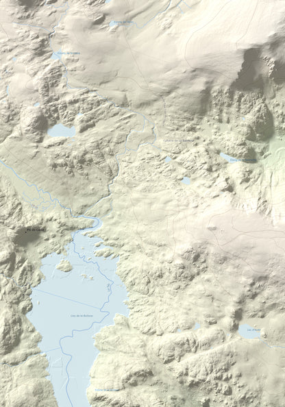 Mapa de relieve de Puig del Pam, 2470 m, Capcir, lámina 100 Cims de Trobart. Detalle de la zona inferior izquierda. 70 × 100 cm.