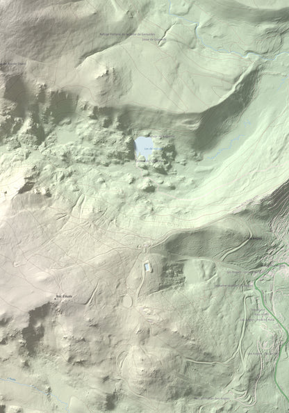 Mapa de relieve de Puig del Pam, 2470 m, Capcir, lámina 100 Cims de Trobart. Detalle de la zona inferior derecha. 70 × 100 cm.