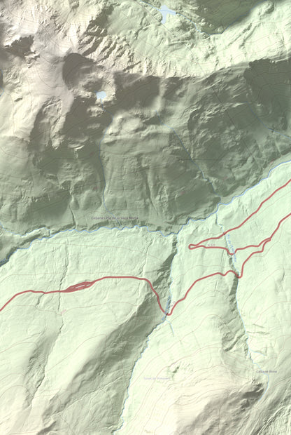 Mapa de relieve de Roc Melé, 2811 m, Andorra, lámina 100 Cims de Trobart. Detalle de la zona inferior derecha. 61 × 91 cm.