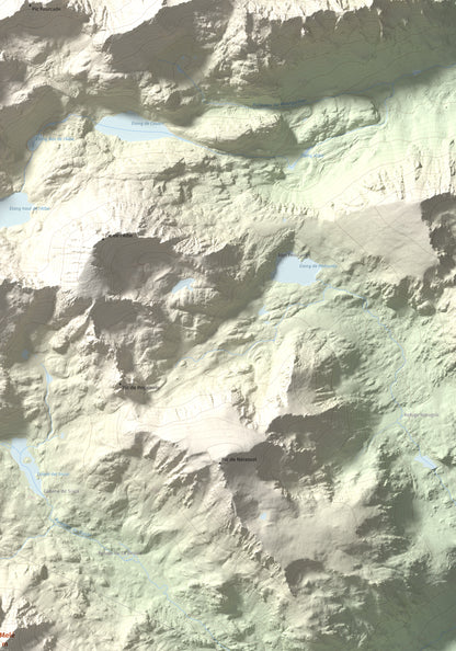 Mapa de relieve de Roc Melé, 2811 m, Andorra, lámina 100 Cims de Trobart. Detalle de la zona superior derecha. 70 × 100 cm.