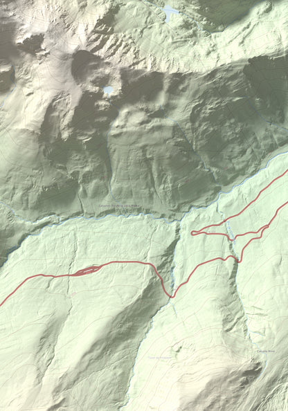 Mapa de relieve de Roc Melé, 2811 m, Andorra, lámina 100 Cims de Trobart. Detalle de la zona inferior derecha. 70 × 100 cm.
