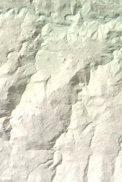 Mapa de relieve de Roca Gelera, 1110 m, Conflent, lámina 100 Cims de Trobart. Detalle de la zona superior izquierda. 61 × 91 cm.