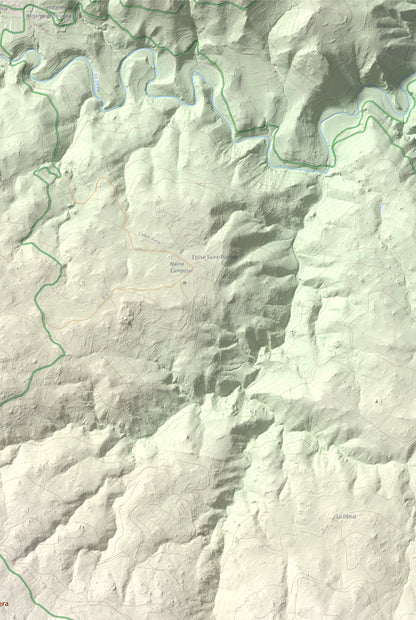 Mapa de relieve de Roca Gelera, 1110 m, Conflent, lámina 100 Cims de Trobart. Detalle de la zona superior derecha. 61 × 91 cm.