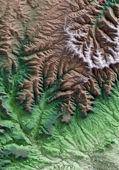 Mapa artístico del relieve de Rubió, al Anoia, con 15 km de entorno y base topográfica ICGC