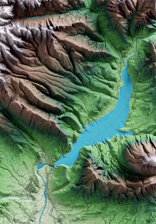 Mapa artístico del relieve de Salàs de Pallars, al Pallars Jussà, con 15 km de entorno y base topográfica ICGC