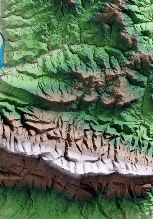 Mapa artístico del relieve de Sant Esteve de la Sarga, al Pallars Jussà, con 15 km de entorno y base topográfica ICGC