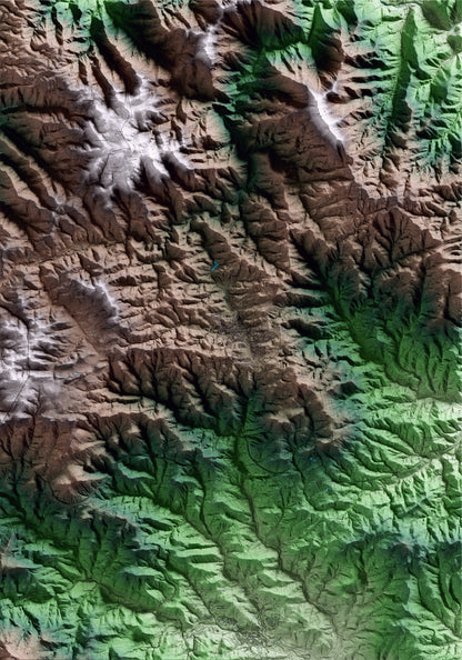Mapa artístico del relieve de Sant Hilari Sacalm, a la Selva, con 15 km de entorno y base topográfica ICGC