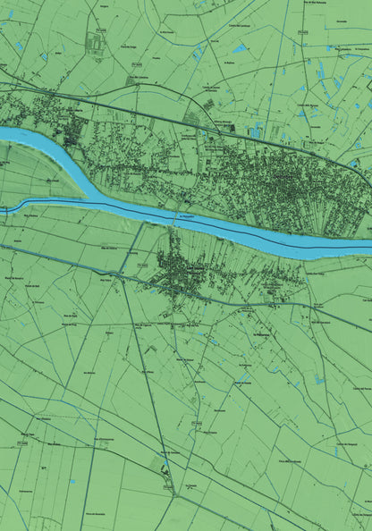 Mapa artístico del relieve de Sant Jaume d'Enveja, al Montsià, con 15 km de entorno y base topográfica ICGC. Detalle de la zona central.