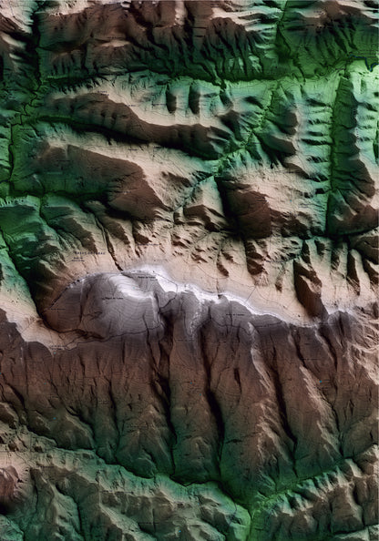 Mapa artístico del relieve de Sant Jaume de Frontanyà, al Berguedà, con 15 km de entorno y base topográfica ICGC. Detalle de la zona superior derecha.
