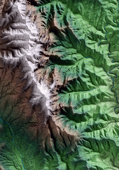 Mapa artístico del relieve de Sant Llorenç Savall, al Vallès Occidental, con 15 km de entorno y base topográfica ICGC. Detalle de la zona inferior izquierda.