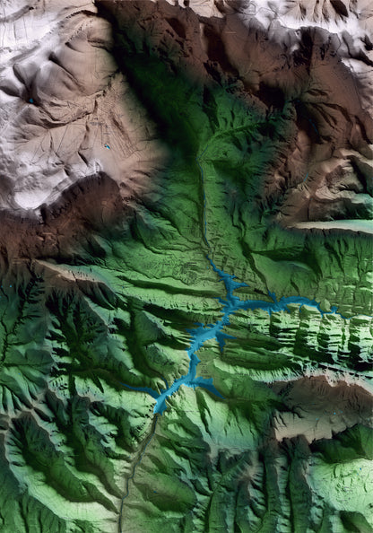 Mapa artístico del relieve de Sant Llorenç de Morunys, al Solsonès, con 15 km de entorno y base topográfica ICGC