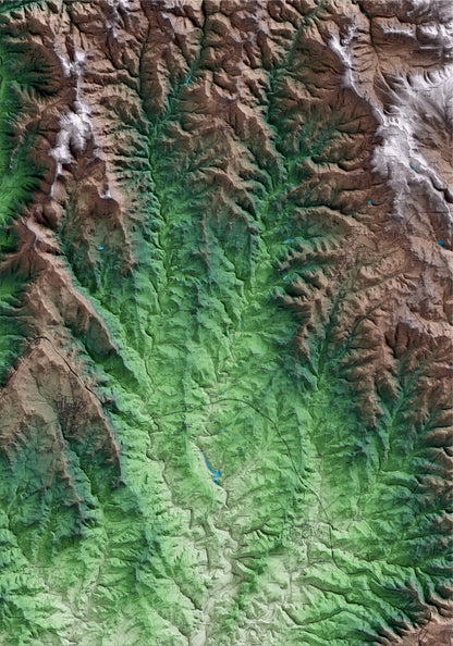 Mapa artístico del relieve de Sant Martí d'Albars, al Lluçanès, con 15 km de entorno y base topográfica ICGC