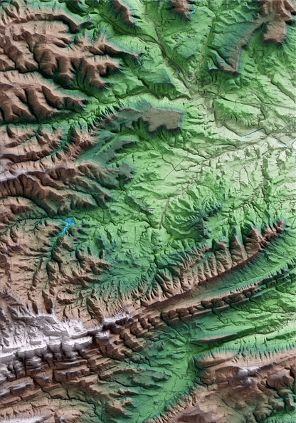 Mapa artístico del relieve de Sant Martí de Tous, al Anoia, con 15 km de entorno y base topográfica ICGC