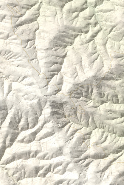 Mapa de relieve de Sant Martí de la Roca, 522 m, Rosselló, lámina 100 Cims de Trobart. Detalle de la zona inferior izquierda. 61 × 91 cm.