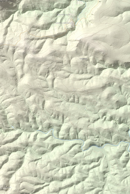Mapa de relieve de Sant Martí de la Roca, 522 m, Rosselló, lámina 100 Cims de Trobart. Detalle de la zona inferior derecha. 61 × 91 cm.