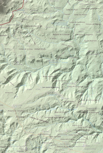 Mapa de relieve de Sant Salvador, 1157 m, Berguedà, lámina 100 Cims de Trobart. Detalle de la zona inferior derecha. 61 × 91 cm.