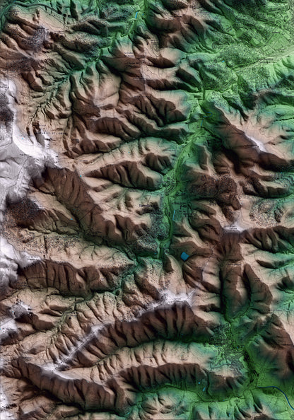 Mapa artístico del relieve de Sant Vicenç dels Horts, al Baix Llobregat, con 15 km de entorno y base topográfica ICGC. Detalle de la zona inferior izquierda.