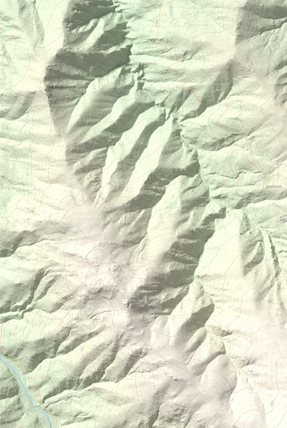 Mapa de relieve de Santa Anna dels Quatre Termes, 1348 m, Conflent · Rosselló, lámina 100 Cims de Trobart. Detalle de la zona superior izquierda. 61 × 91 cm.