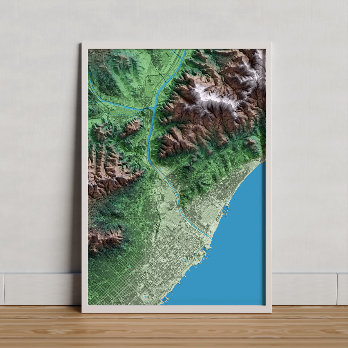 SANTA COLOMA DE GRAMENET. Mapa artístic del relleu local.