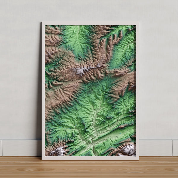 SANTA COLOMA DE QUERALT. Mapa artístic del relleu local.