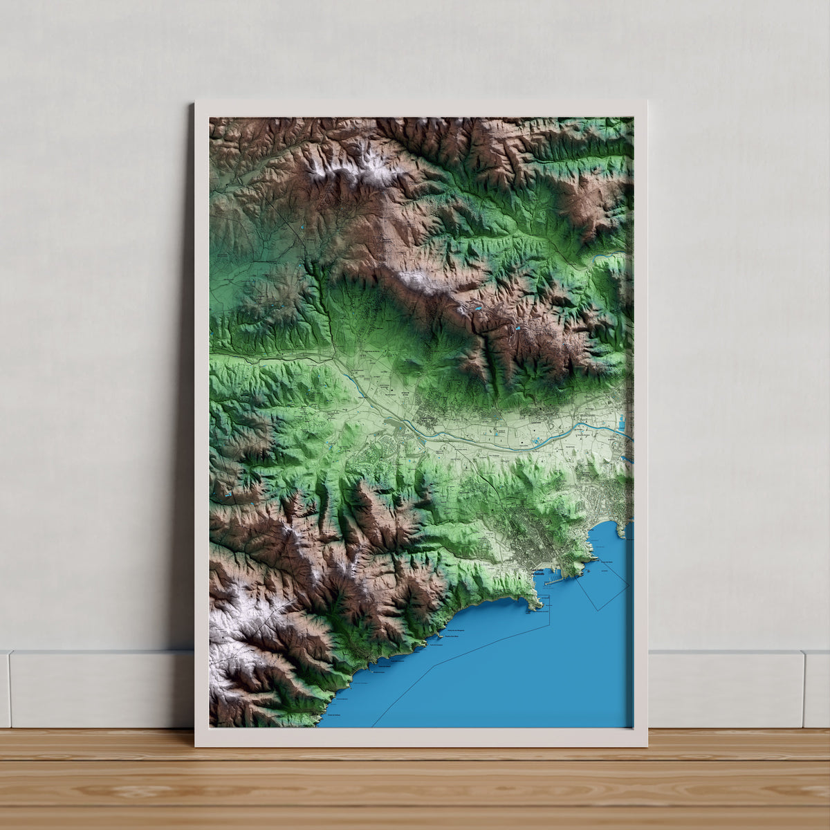 SANTA CRISTINA D'ARO. Mapa artístic del relleu local.