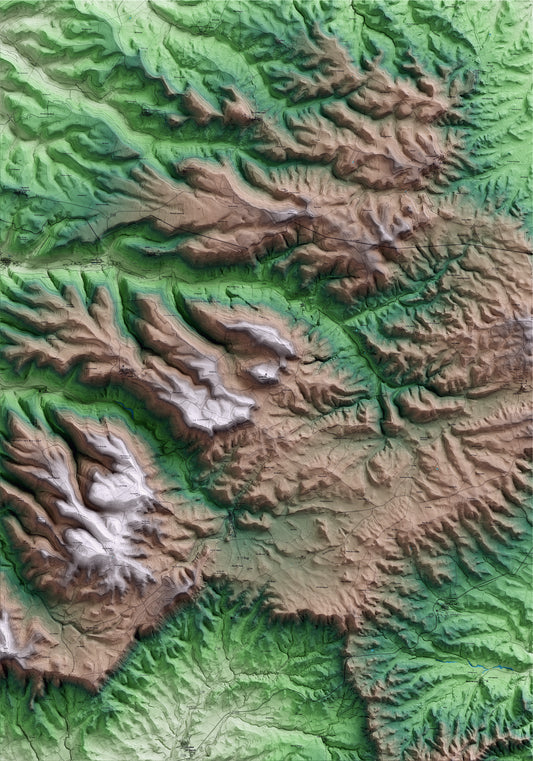 Mapa artístico del relieve de Savallà del Comtat, a la Conca de Barberà, con 15 km de entorno y base topográfica ICGC