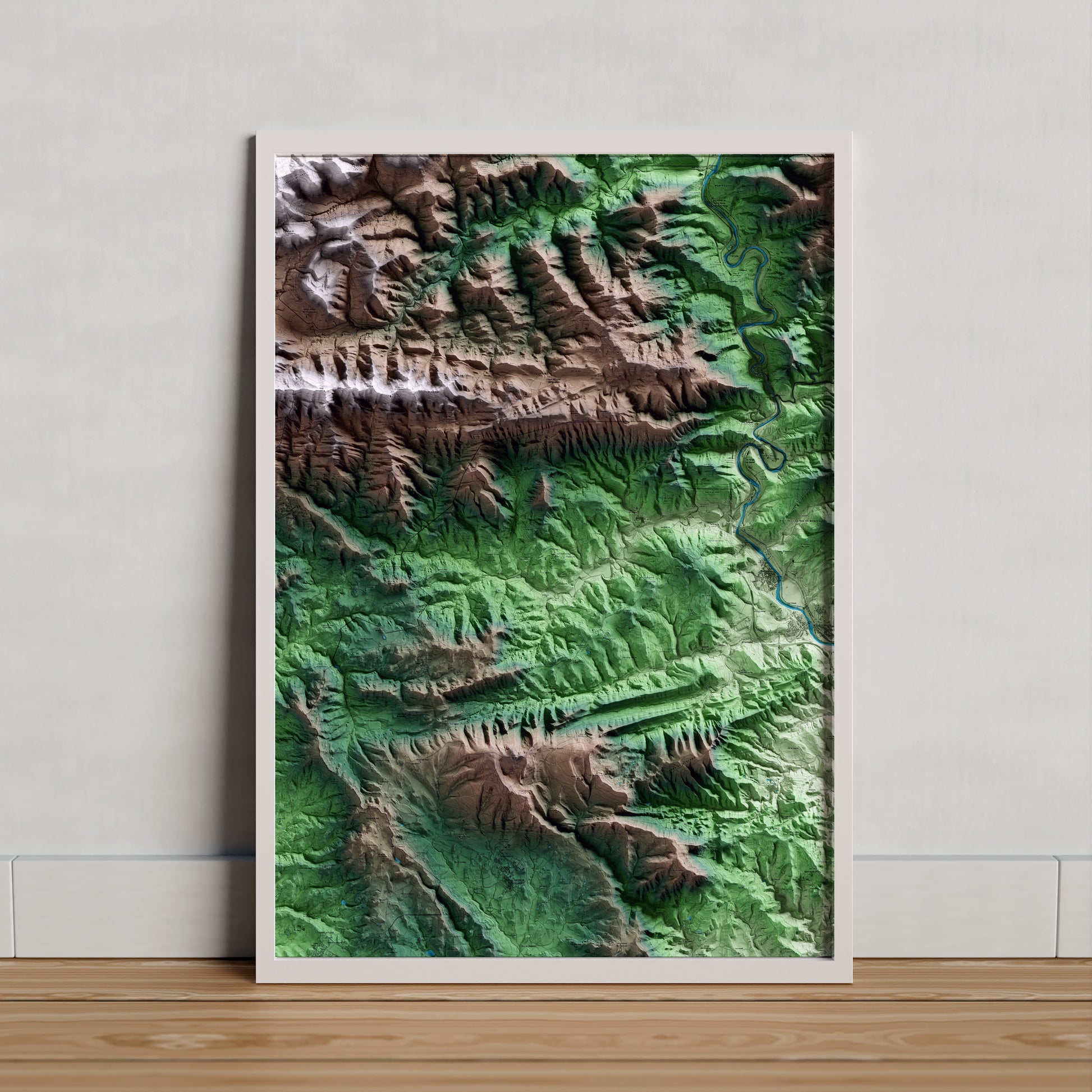 Mapa artístico del relieve de Sora, a Osona, con 15 km de entorno y base topográfica ICGC. Presentación enmarcada.