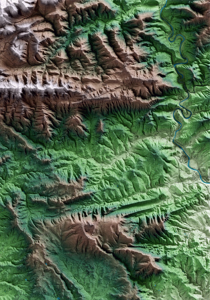 Mapa artístico del relieve de Sora, a Osona, con 15 km de entorno y base topográfica ICGC