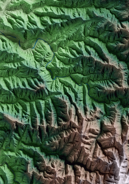 Mapa artístico del relieve de Talamanca, al Bages, con 15 km de entorno y base topográfica ICGC. Detalle de la zona inferior izquierda.