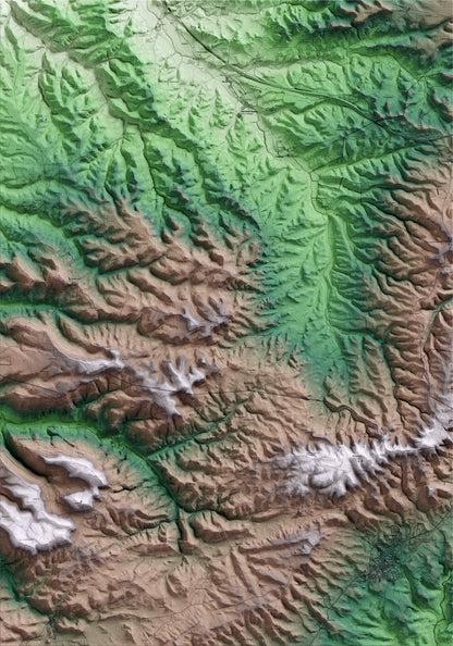 Mapa artístico del relieve de Talavera, a la Segarra, con 15 km de entorno y base topográfica ICGC