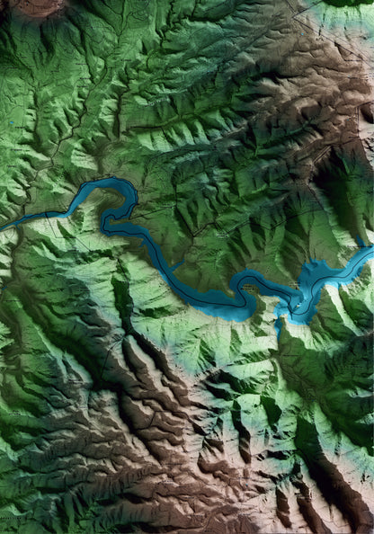 Mapa artístico del relieve de Tavertet, a Osona, con 15 km de entorno y base topográfica ICGC. Detalle de la zona inferior derecha.