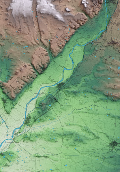 Mapa artístico del relieve de Térmens, a la Noguera, con 15 km de entorno y base topográfica ICGC
