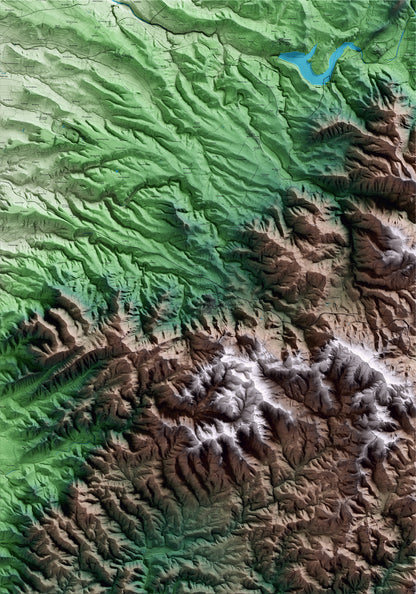 Mapa artístico del relieve de Tivissa, a la Ribera de Ebro, con 15 km de entorno y base topográfica ICGC