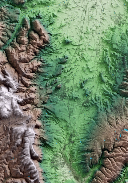 Mapa artístico del relieve de Tona, a Osona, con 15 km de entorno y base topográfica ICGC