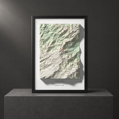 Mapa de relieve de Tosseta Rasa, 1217 m, Baix Ebre · Terra Alta, lámina 100 Cims de Trobart. Presentación enmarcada. 21 × 30 cm.